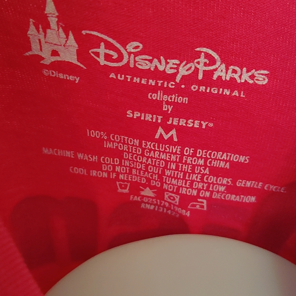 🏰Authentic Disney Bright Pink Long Sleeve Tee Spirit Jersey W/Glittery Logo 🏰 - Picture 7 of 8